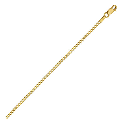 14k Yellow Gold Solid Curb Chain