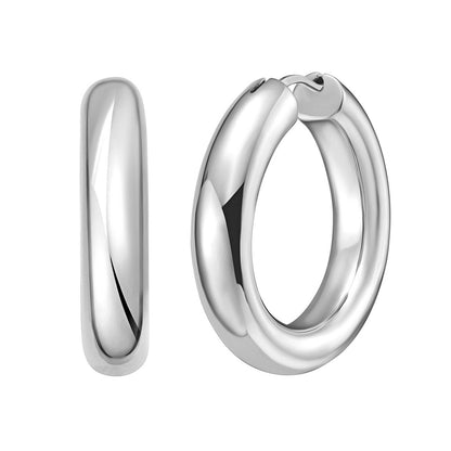 Sterling Silver Round Hoop Earrings