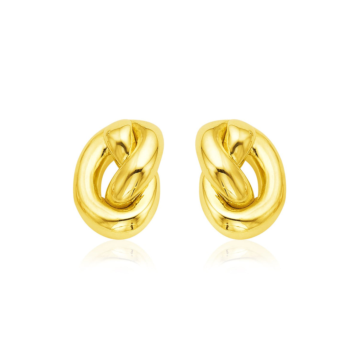 14k Yellow Gold Polished Knot Earrings