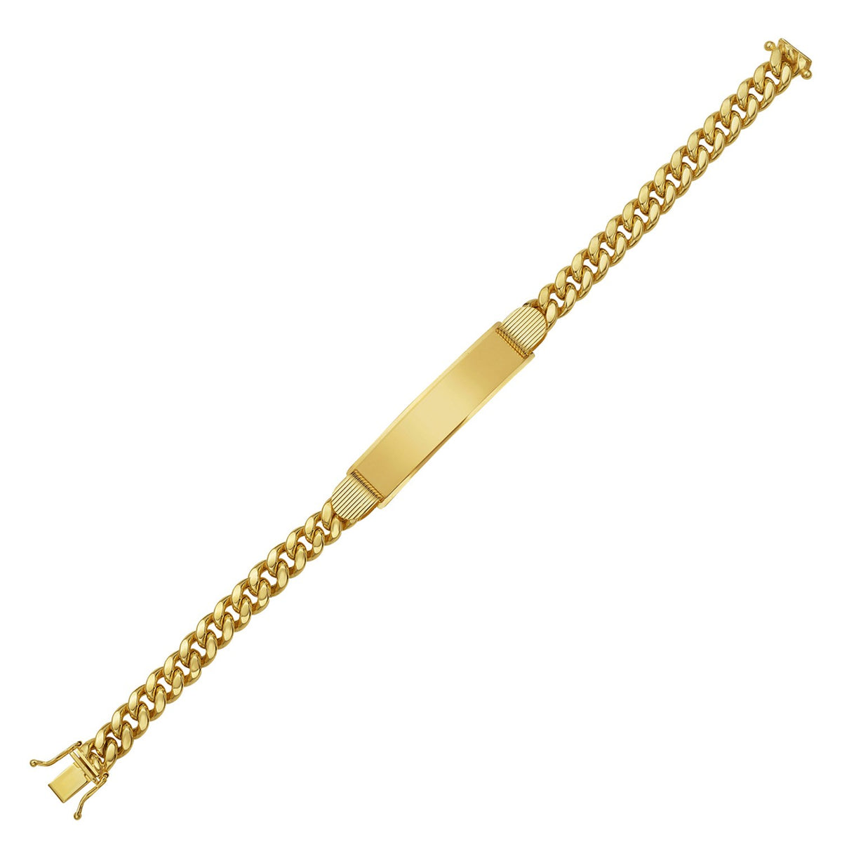 14K Yellow Gold Lite Cuban ID Bracelet