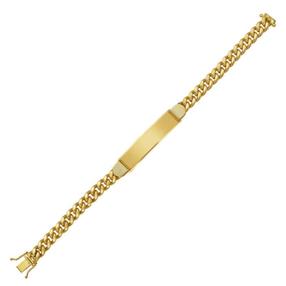 14K Yellow Gold Lite Cuban ID Bracelet
