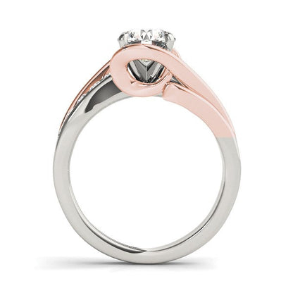 14k White And Rose Gold Bypass Shank Diamond Engagement Ring (1 1/8 cttw) RCJ Rings  CELESTIA LUXE JEWELLERS