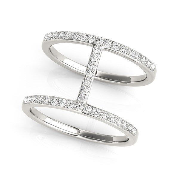 14k White Gold Dual Band Bridge Style Diamond Ring (3/8 cttw) RCJ Rings  CELESTIA LUXE JEWELLERS