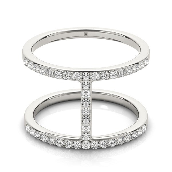 14k White Gold Dual Band Bridge Style Diamond Ring (3/8 cttw) RCJ Rings  CELESTIA LUXE JEWELLERS