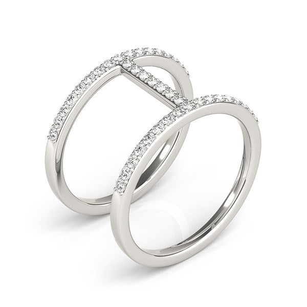 14k White Gold Dual Band Bridge Style Diamond Ring (3/8 cttw) RCJ Rings  CELESTIA LUXE JEWELLERS