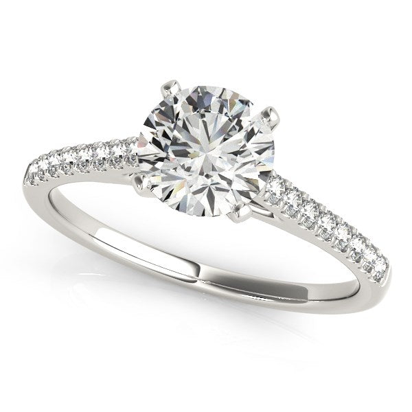 14k White Gold Pronged Round Diamond Engagement Ring (1 5/8 cttw) RCJ Rings  CELESTIA LUXE JEWELLERS