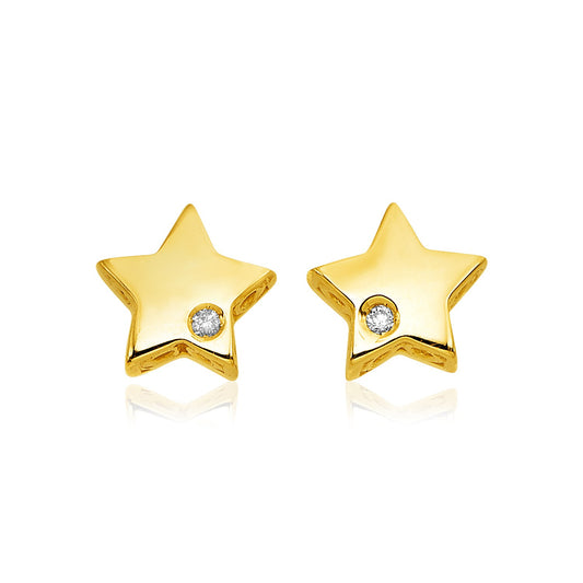 Étoile Diamant Studs — 14K Yellow Gold, 6.50 mm
