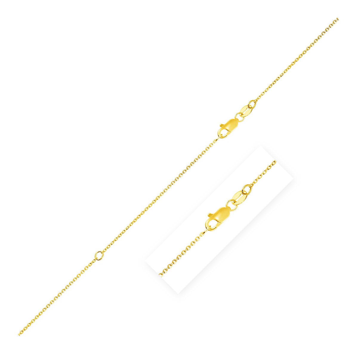 Extendable Cable Chain in 14k Yellow Gold