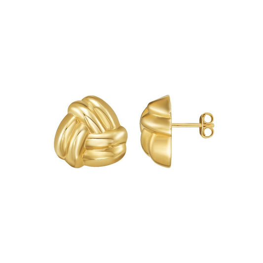 14K Yellow Gold Large Double Knot Earrings