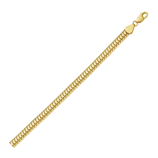 14K Yellow Gold Lite Oval Snake Chain Bracelet (6.50 mm)