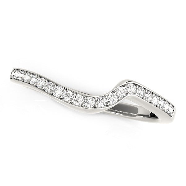 14k White Gold Modern Curved Wedding Ring (1/5 cttw) RCJ Rings  CELESTIA LUXE JEWELLERS