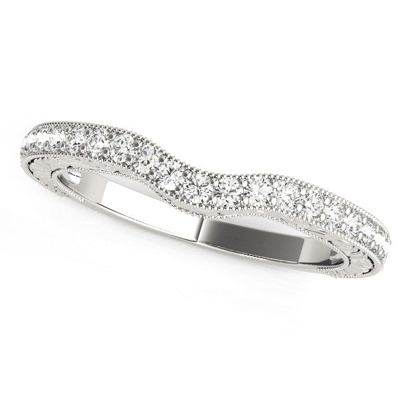 14k White Gold Antique Style Milgrained Curved Diamond Ring (1/4 cttw) RCJ Rings  CELESTIA LUXE JEWELLERS