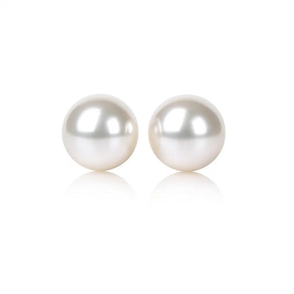 14k Yellow Gold Freshwater Cultured White Pearl Stud Earrings