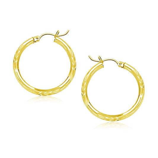 Éclat Diamond-Cut Hoops — 10K Yellow Gold, 15–25 mm — CELESTIA LUXE JEWELLERS