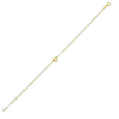 14K Yellow Gold Clover Bracelet
