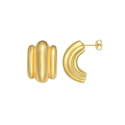 Triplé Bar Half Hoops — 14K Yellow Gold