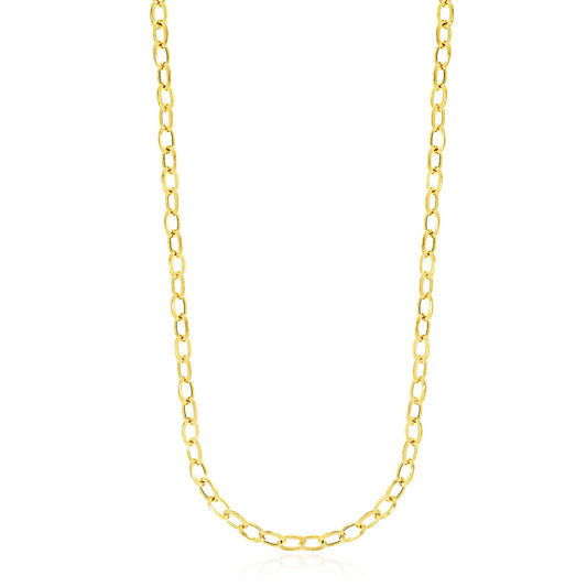 CELESTIALUXEJEWELLERS™ — 14k Yellow Gold Cable Chain Style Polished Necklace — detail 1