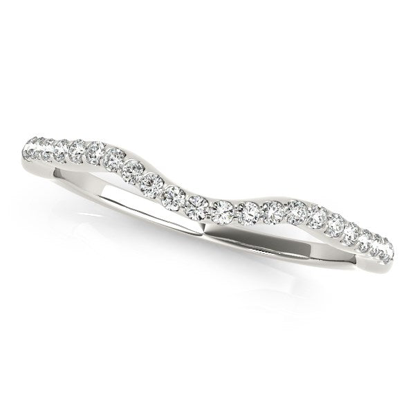 14k White Gold Curvy Style Wedding Ring with Round Diamonds (1/8 cttw) RCJ Rings  CELESTIA LUXE JEWELLERS
