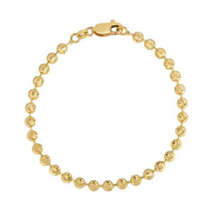 Moon Cut Bead Chain Bracelet in 14k Yellow Gold