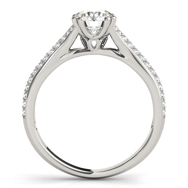 14k White Gold Double Prong Multirow Band Diamond Engagement Ring (1 1/8 cttw) RCJ Rings  CELESTIA LUXE JEWELLERS