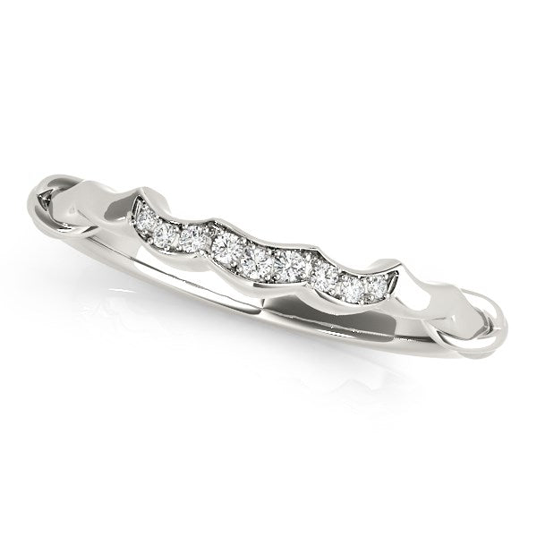 14k White Gold Scallop Wedding Band (1/20 cttw) RCJ Rings  CELESTIA LUXE JEWELLERS