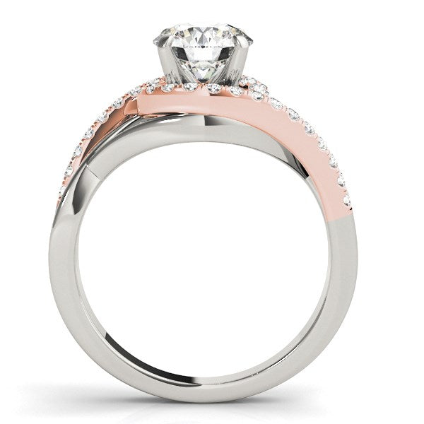 14k White And Rose Gold Bypass Diamond Engagement Ring (1 1/4 cttw) RCJ Rings  CELESTIA LUXE JEWELLERS