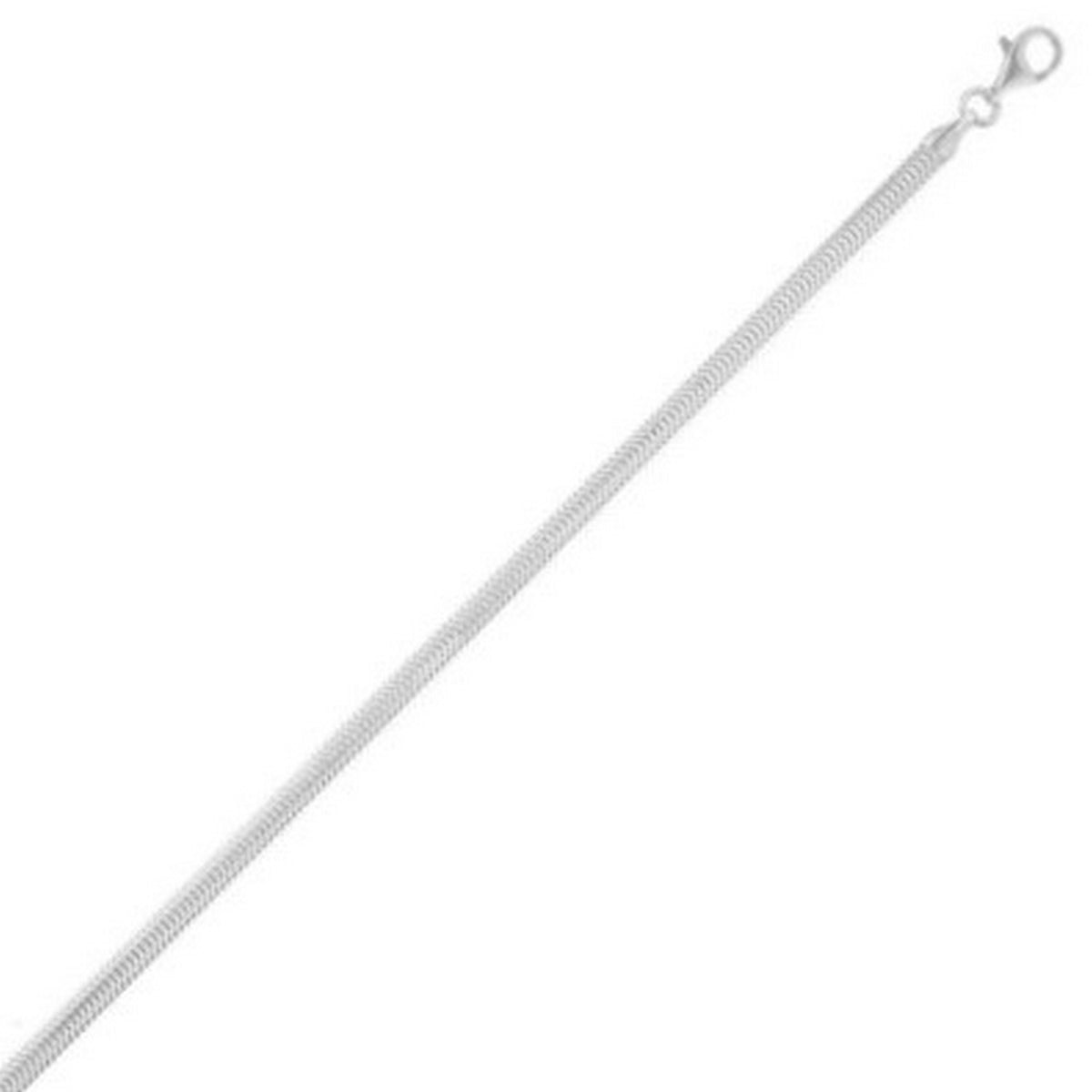 Sterling Silver Rhodium Plated Oval Snake Chain