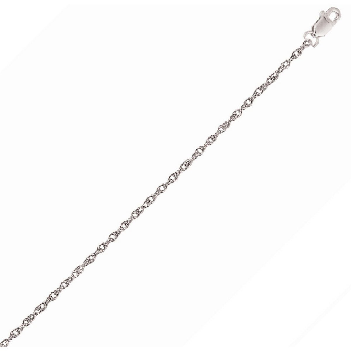 14k White Gold Machine Rope Chain
