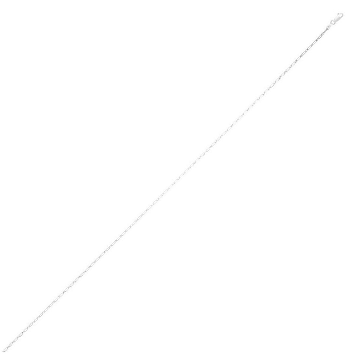Sterling Silver Rhodium Plated Petite Alternating Paperclip Chain