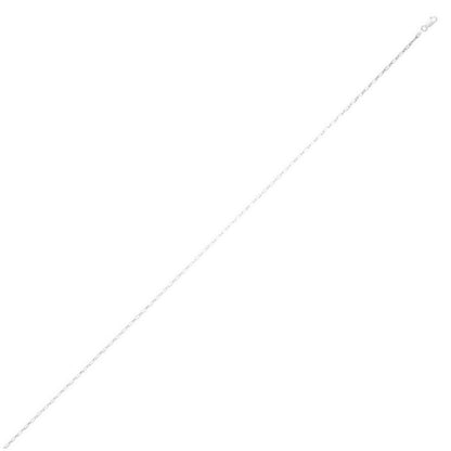 Sterling Silver Rhodium Plated Petite Alternating Paperclip Chain