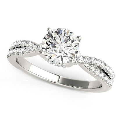 14k White Gold Fancy Prong Split Shank Diamond Engagement Ring (1 1/4 cttw) RCJ Rings  CELESTIA LUXE JEWELLERS