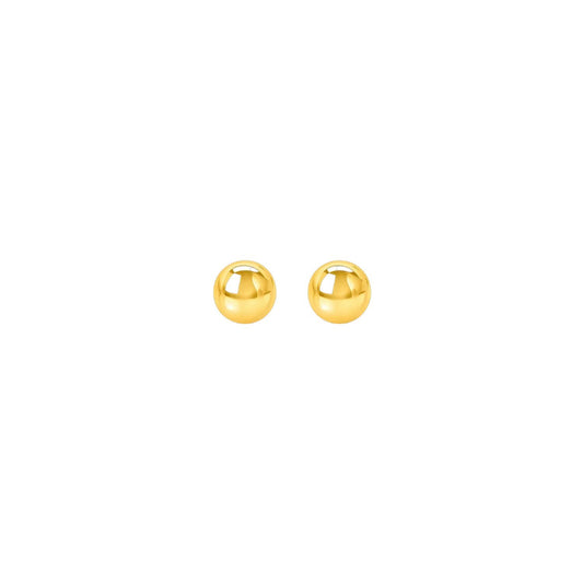 14k Yellow Gold Round Stud Earrings