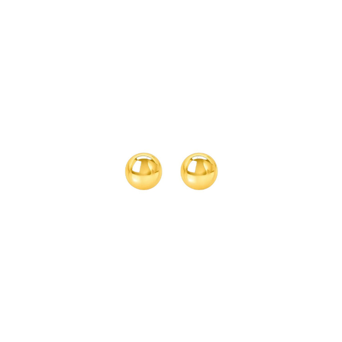 14k Yellow Gold Round Stud Earrings