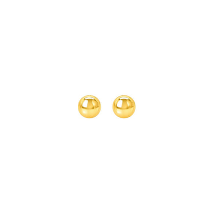 14k Yellow Gold Round Stud Earrings