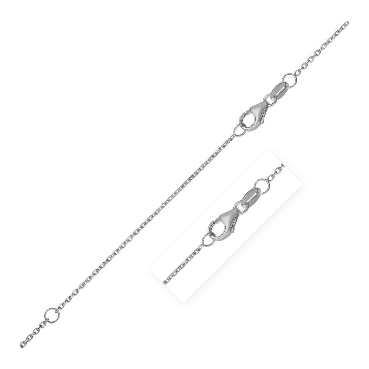 Double Extendable Diamond Cut Cable Chain in White Gold