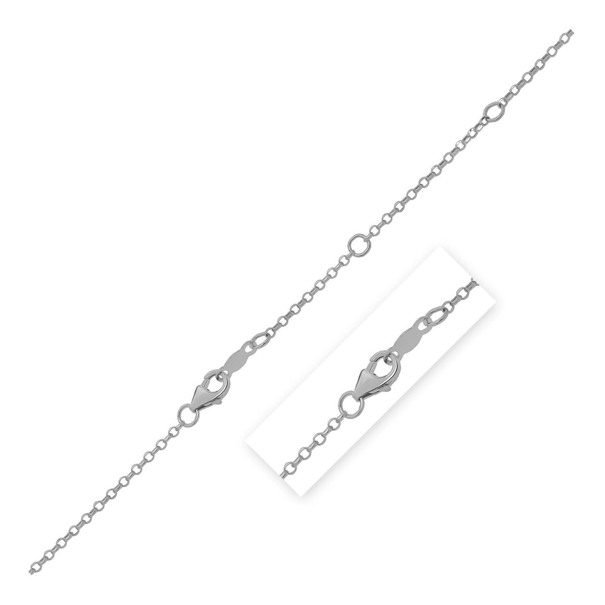 Double Extendable Cable Chain in 14k White Gold