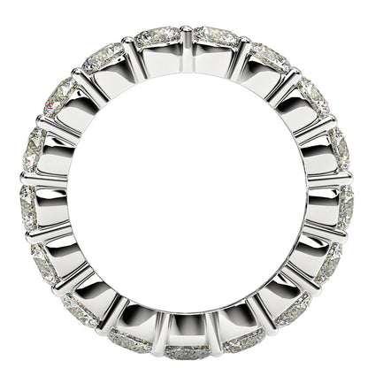 Round Cut Lab Grown Diamond Eternity Ring in 14k White Gold (3 cttw FG/VS2) RCJ Rings  CELESTIA LUXE JEWELLERS