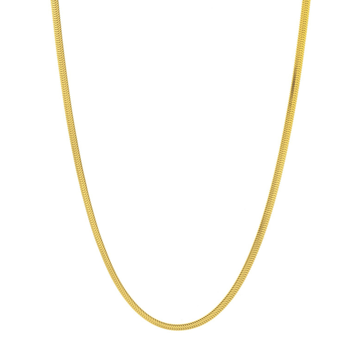 Sterling Silver Yellow Gold Plated Oval Snake Chain