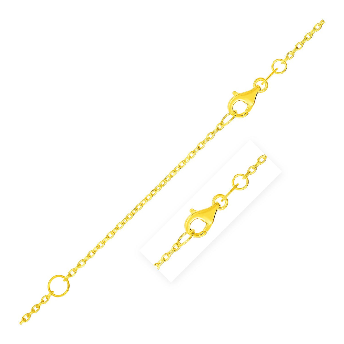 Extendable Cable Chain in 14k Yellow Gold
