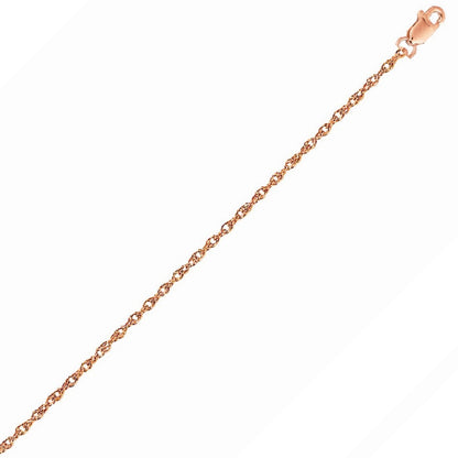 14k Rose Gold Machine Rope Chain