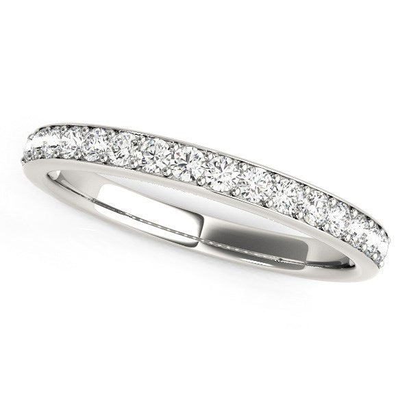 14k White Gold Prong Set Wedding Band with Diamonds (1/3 cttw) RCJ Rings  CELESTIA LUXE JEWELLERS