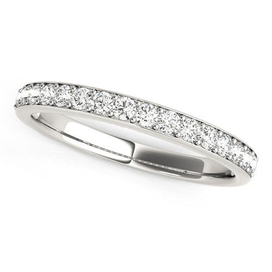 14k White Gold Prong Set Wedding Band with Diamonds (1/3 cttw) RCJ Rings  CELESTIA LUXE JEWELLERS