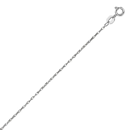 14k White Gold Machine Rope Chain