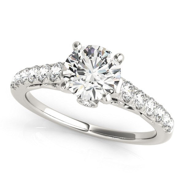 14k White Gold Scalloped Single Row Band Diamond Engagement Ring (1 3/8 cttw) RCJ Rings  CELESTIA LUXE JEWELLERS
