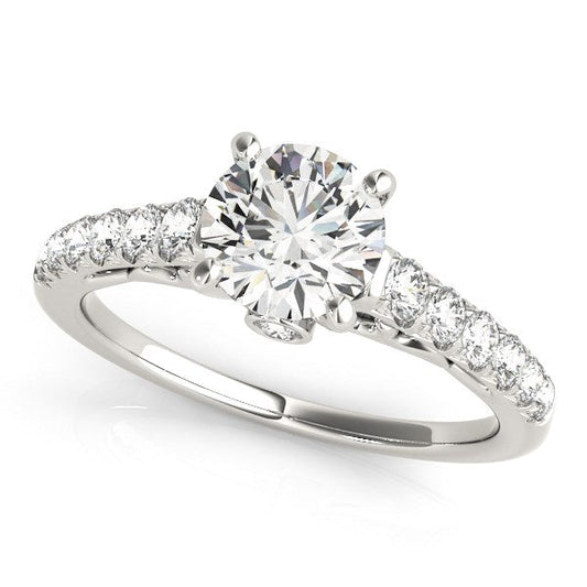 14k White Gold Scalloped Single Row Band Diamond Engagement Ring (1 3/8 cttw) RCJ Rings  CELESTIA LUXE JEWELLERS
