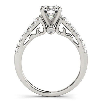 14k White Gold Scalloped Single Row Band Diamond Engagement Ring (1 3/8 cttw) RCJ Rings  CELESTIA LUXE JEWELLERS