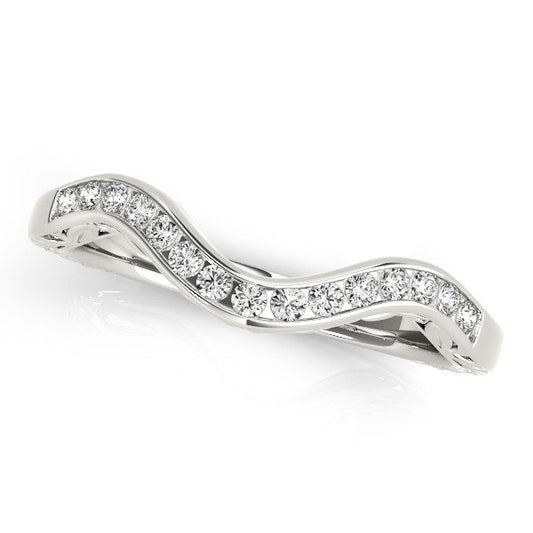 14k White Gold Curved Diamond Wedding Ring (1/10 cttw) RCJ Rings  CELESTIA LUXE JEWELLERS