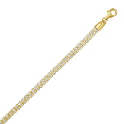 Sterling Silver with Gold Plated Ice Barrel Chain