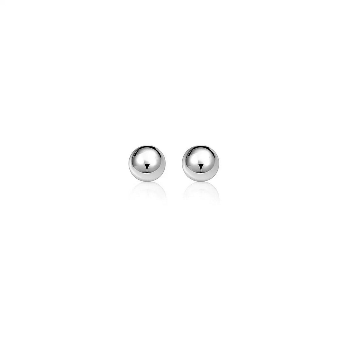 14k White Gold Spherical Stud Earrings