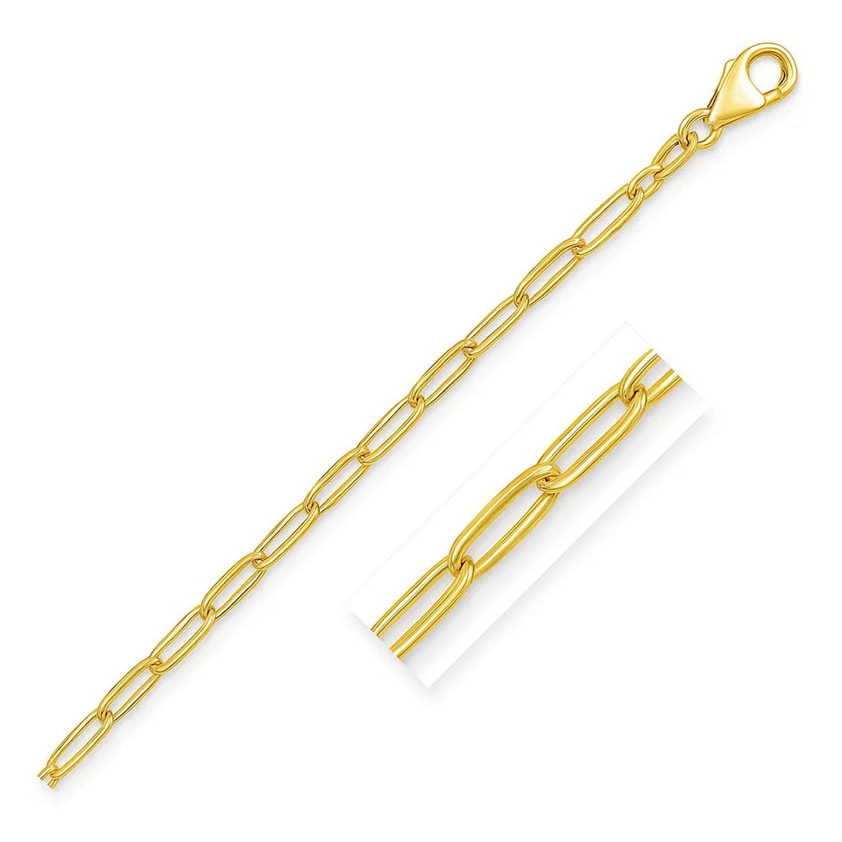14K Yellow Gold Paperclip Bracelet